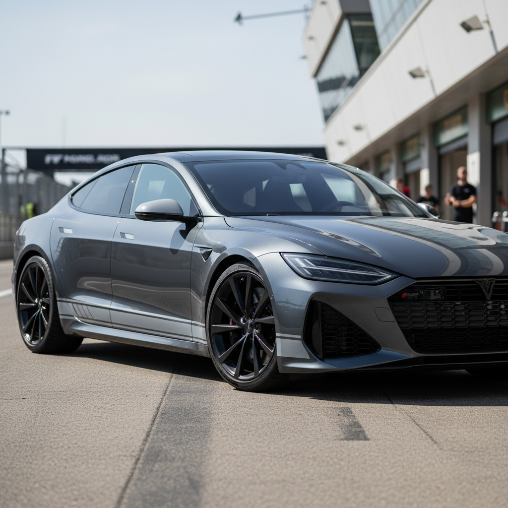 Light Grey Side Graphics on Performance Sedan