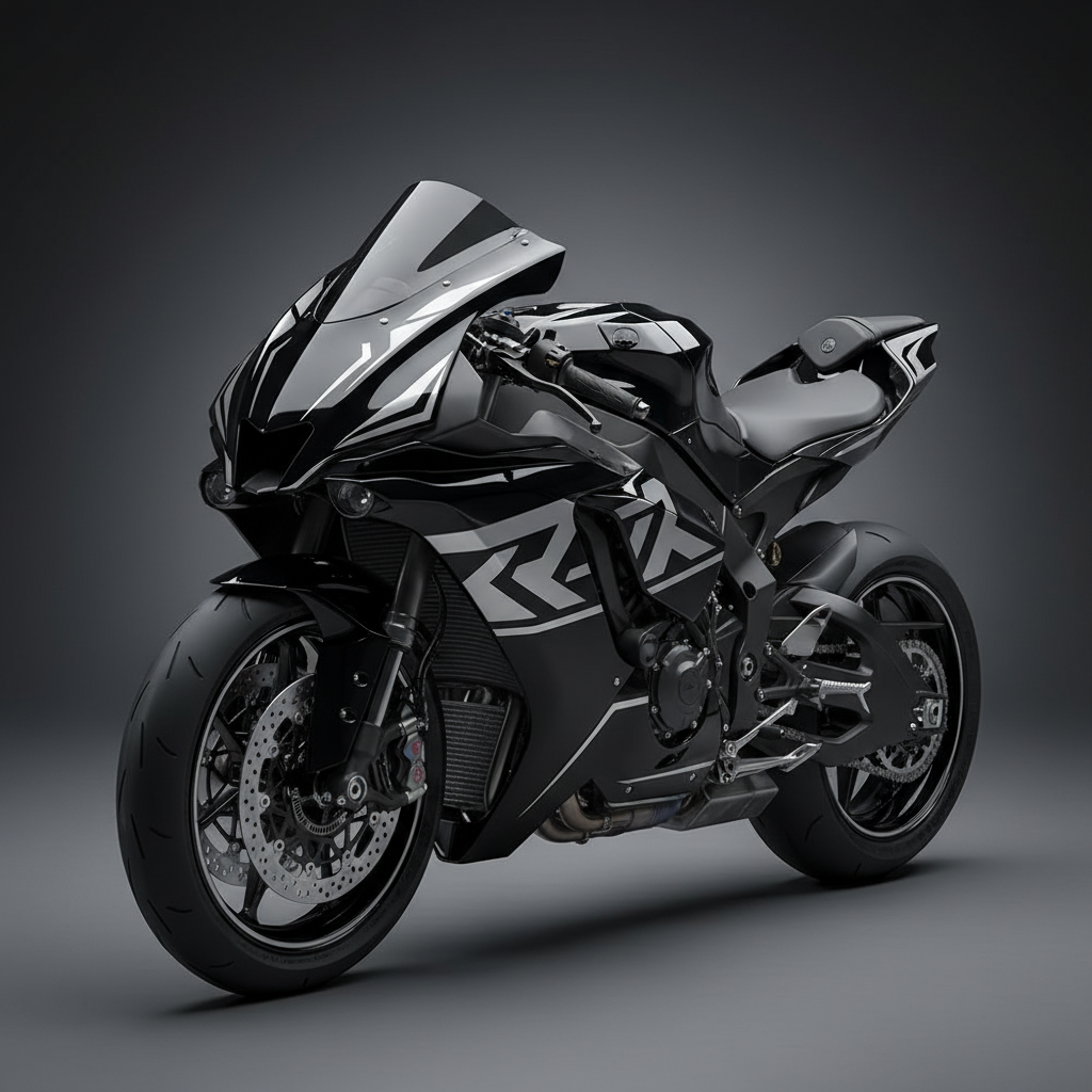 Motorcycle with silver vinyl tank decals