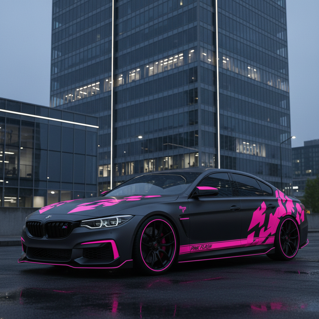 Multiple Medium-Sized Decals on Car