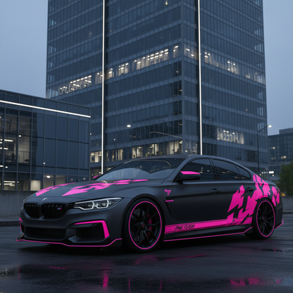 Multiple Medium-Sized Decals on Car