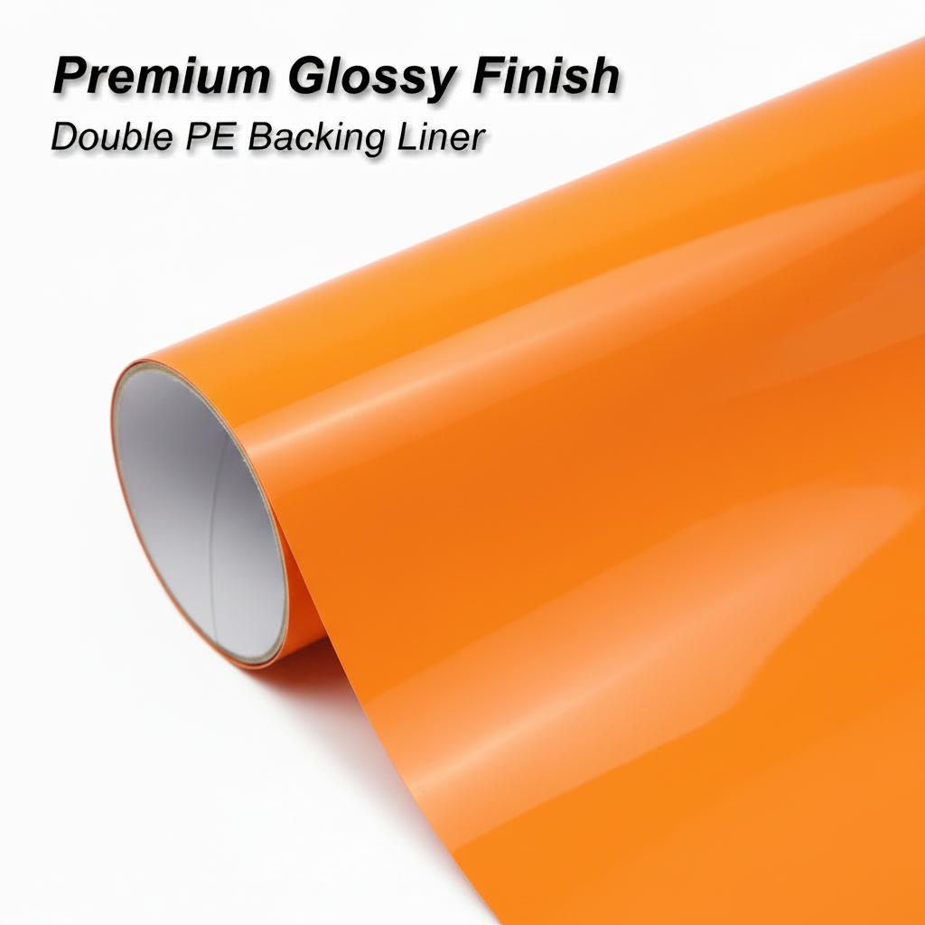 Orange vinyl glossy finish