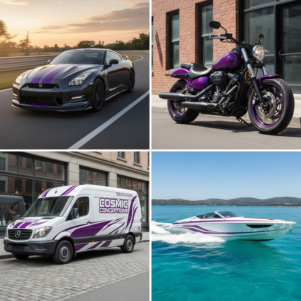 Purple Vinyl on Multiple Vehicles