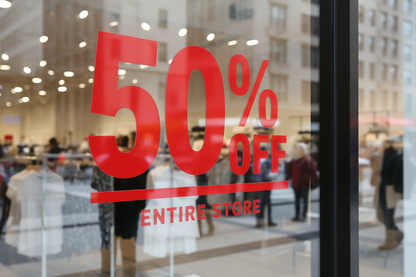 Red vinyl 50% OFF sign