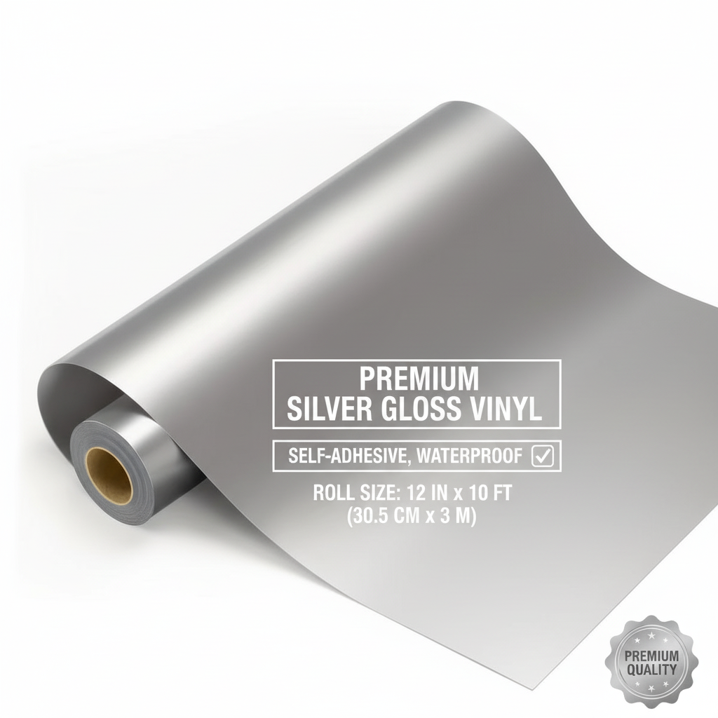 Silver gloss vinyl roll - SEO optimized
