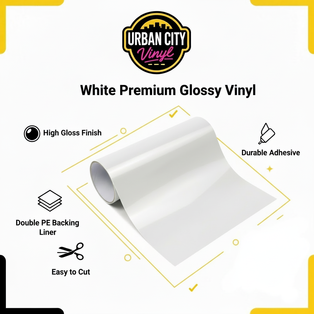 White Vinyl Features with Branding